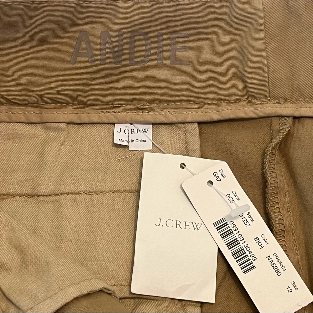 J.Crew Woman’s Andie Classic Khaki Chino Cotton Stretch Casual Pants size 12 NEW